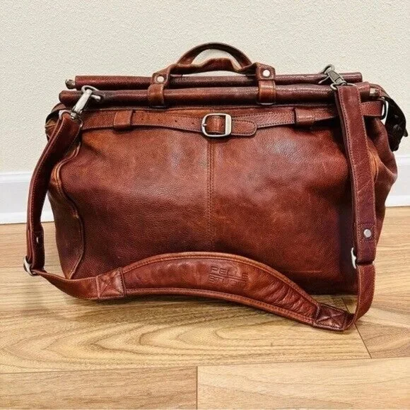 Vintage Cognac Large Wilson's Leather Pelle Studio DuffleOvernight Bag - Picture 1 of 11